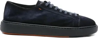 Santoni Schoenen, Heren, Blauw, 42 1/2 EU, Su&egrave;de, Blauwe Su&egrave;de Sneaker