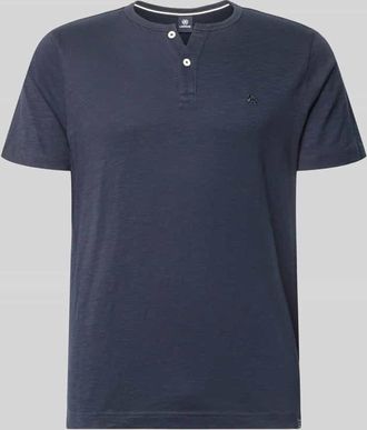 Lerros T-Shirt mit kurzer Knopfleiste in Marine, Gr&ouml;&szlig;e XXXL