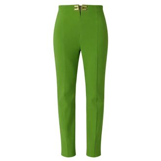 Elisabetta Franchi Slim-fit Trousers, female, Green, Size: M Slim-fit Trousers
