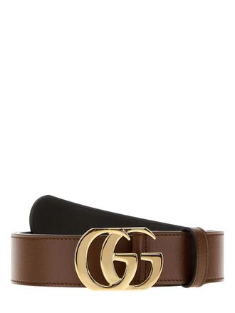 Gucci Brown GG Marmont Buckle Belt