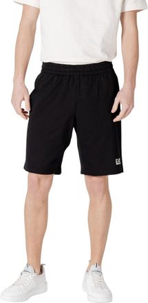 Emporio Armani Sweatshorts Met Logo Op De Benen, Zwart