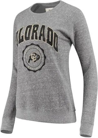 Pressbox Womens Pressbox Heathered Gray Colorado Buffaloes Edith Vintage Knobi Pullover Sweatshirt in Heather Gray at Nordstrom, Size X-Large