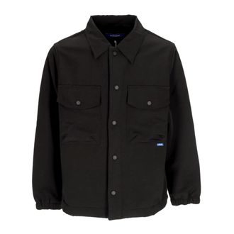 Usual Gewatteerde Zwarte Jas met Kraag - Heren - Zomerjassen - Zwart - L - Polyester - Jassen