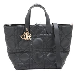 Dior Pre-owned Toujours Large Lucky Star Macrocannage 2-Way Handbag - Dames - Pre-owned - Zwart - Maat: ONE Size Leer