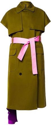 Msgm Khaki cotton short sleeve trench coat Size XXS