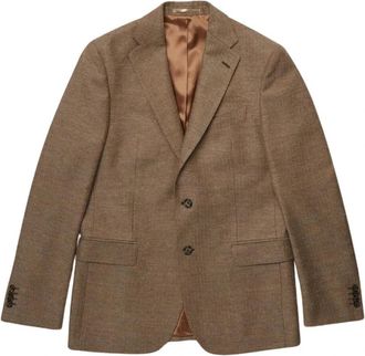 Brooks Brothers Sportjas met visgraatmotief - Heren - Blazers - Bruin - M - Tweed - Jassen