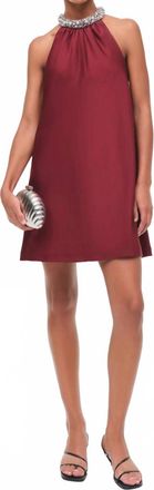 SIMKHAI Hadleigh Satin Mini Dress In Oxblood