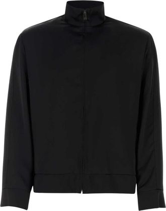 Valentino Garavani Satin Sweatshirt - Heren - Zomerjassen - Zwart - M - Satijn - Jassen