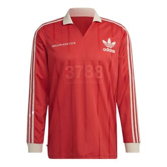 adidas Mens adidas originals Mrc Ls Chest Printing Sports Long Sleeves Red T-Shirt HN1677