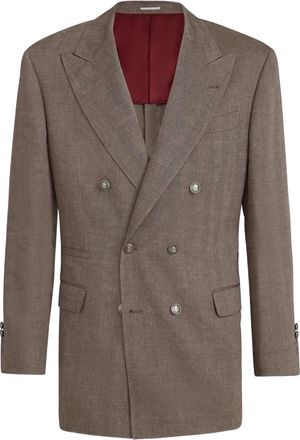 Brunello Cucinelli Blazer met puntige revers - Bruin