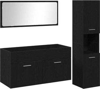 vidaXL Juego de Muebles de Baño 3 pcs Roble Negro 60 x 38.5 x 46 cm Vidaxl