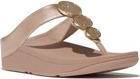 FitFlop Halo Platform Wedge Flip Flop in Metallic Latte Beige at Nordstrom Rack, Size 11