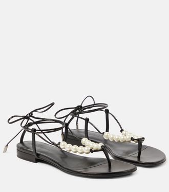 サンダル・ミュール MAGDA BUTRYM SS25 FLAT SANDAL ROSES CROCHET (517523 CREAM) Wrap around flat flower sandals in cream crochet