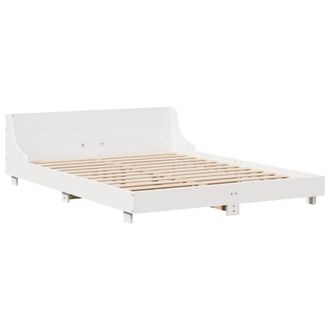 Berkfield Home Modern Bed Frame without Mattress White 140x190 cm Solid Wood Pine