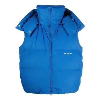 Off-white Bounce down-feather Hooded Jacket Blue OMED038F22FAB0014501