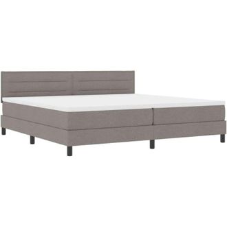 vidaXL Box Spring Bed with Mattress Taupe 200 x 200 cm Fabric vidaXL