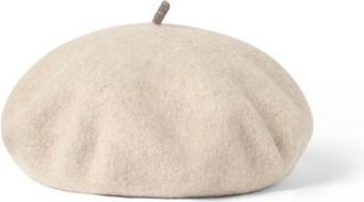 Brunello Cucinelli Wool beret in Beige at Nordstrom, Size X-Small