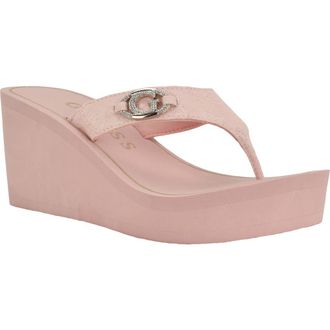Guess Shai Platform Wedge Flip Flop in Light Pink 680 at Nordstrom, Size 11