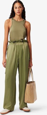 Lacoste Womens Slim Fit Fluid Satin Tank Top - Green - Size: 12