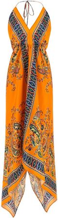 Etro Orange Floral Paisley dress