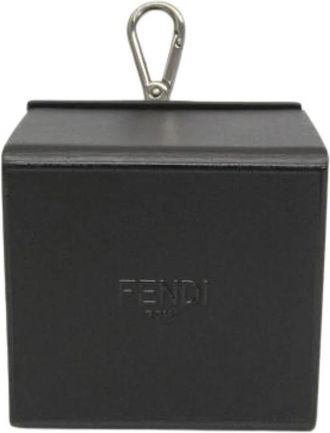 Fendi Pre-owned Mini Box Sleutelhanger Bedel - unisex - Vintage Accessoires - Zwart - ONE Size - Leer - Vintage