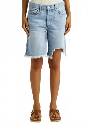 Free People Big Sur Coast Distressed Denim Shorts In Washed Away