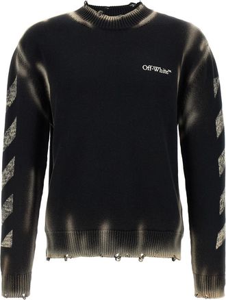 Off-white Black Diag Arr Corrosion Sweater