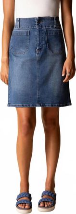 Habitat Stretch Denim Straight Skirt In Medium Wash