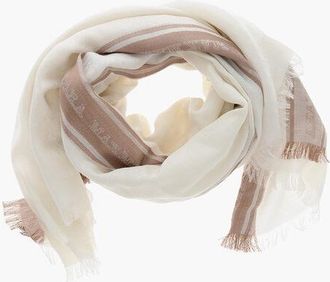 Max Mara Silk Blend MADRE Scarf with All-Over Monogram size Unica