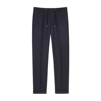 Paul Smith A Suit To Travel In Drawstring-Waist Wool Trousers - male - Paul Smith - Slim-fit Trousers - Blue - W36 - Trousers