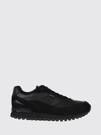 HUGO BOSS Parkour-L Trainers in Leather and Suede with Serrated Sole
