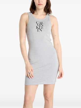 Calvin Klein Abito smanicato con logo - Grigio