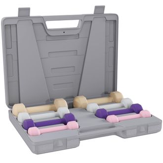 OEM Juego De Mancuernas De 8 Piezas 2x0,5 Kg 2x1 Kg 2x1,5 Kg 2x2 Kg Antideslizantes Y Estuche De Transporte Multicolor