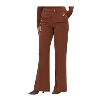 Aaiko Dames Broeken Chantalle Rpes 345 - Dames - Wijde Broeken - Bruin - M - Leer - Broeken