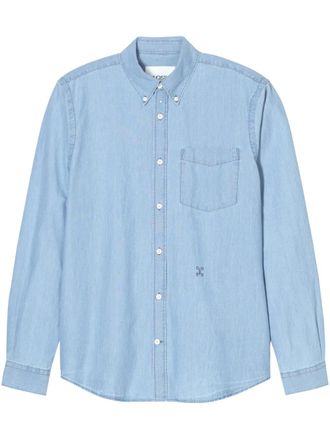 Closed button-down collar shirt - Blue
