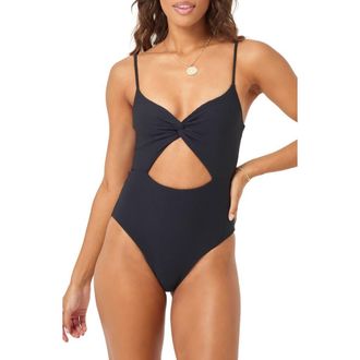 L*Space Kyslee Twisted Cutout One-Piece Swimsuit in Black at Nordstrom Rack, Size Small
