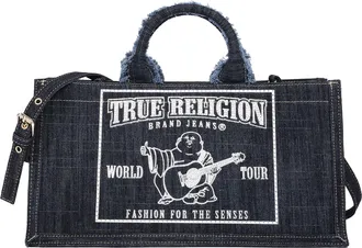True Religion Bling Buddha East/West Denim Tote