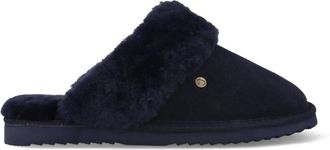 Warmbat Gezellige Flurry Pantoffels in Donkerblauw - Heren - Pantoffels - Blauw - 40 EU - Wol - Schoenen