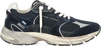 Crime London Blue Fugitivem 9094 Suede-Blend Sneakers