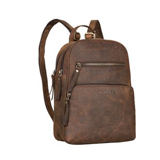 STILORD Fabienne Backpack Women small genuine Leather Vintage Fashion Carry Bag anti-thief lightweight Travel Bag Everyday Daybag, Colour:colorado - brown