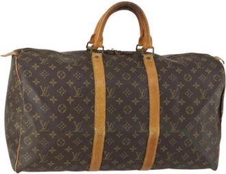 Louis Vuitton Pre-owned Canvas Weekendtas - Dames - Vintage Weekendtas - Bruin - ONE Size - Vintage