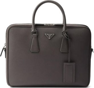 Prada Borsa porta pc strutturata - Grigio