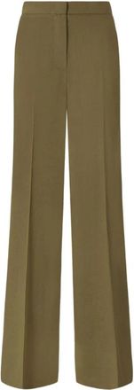 Pinko Hoge Taille Groene Getailleerde Broek - Dames - Wijde Broeken - Groen - L - Leer - Broeken