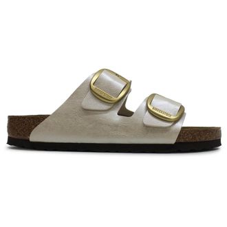 Birkenstock Arizona Big Buckle Birko-Flor Unisex Comfort Sandals - Graceful Pearl White - Size:UK 7