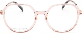 Tommy Hilfiger TH2066F Round Plastic Frame Eyeglasses - Champagne
