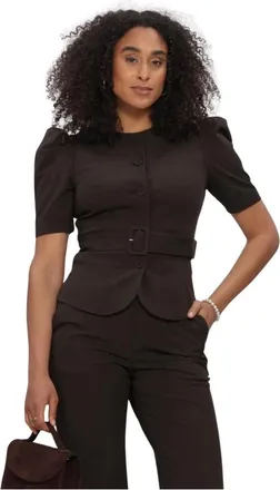 Ibana Overhemden, Dames, Bruin, XS, Leer, Tonia Blazer