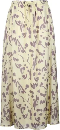 Alysi Long Silk Skirt with Slip - Yellow/Purple