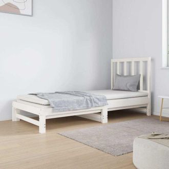 vidaXL Sof&aacute; Cama Extra&iacute;ble Sin Colch&oacute;n Blanco 2x(90x190) Cm Vidaxl