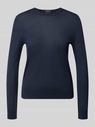 HUGO BOSS Regular Fit Pullover aus reiner Schurwolle Modell Ferpina in Marine, Gr&ouml;&szlig;e XXL
