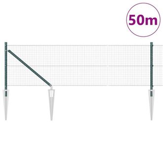 Berkfield Home Green Welded Wire Fence with 13 Spike Posts Green 0.8x50 m Steel